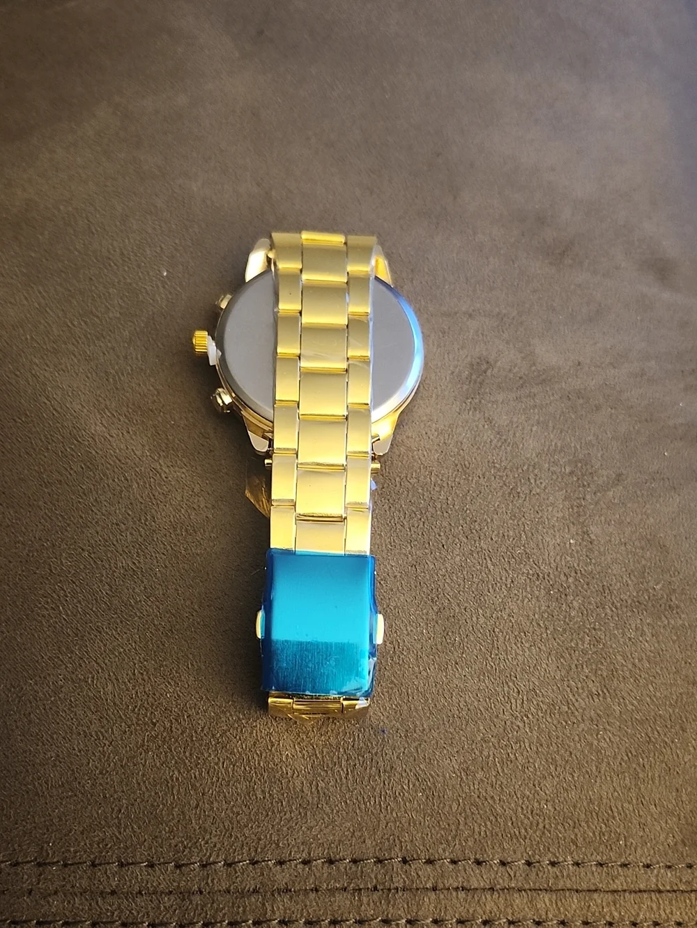 Gold-Tone Men's Dress Watch with Black Dial
